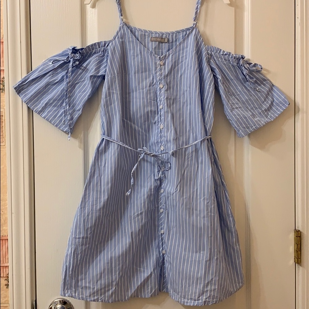 Striped Off Shoulder Dress